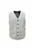 Gilet iconico in cotone lino - riga