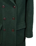 Double-breasted women's coat in antique Casentino wool