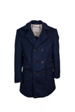DOUBLE-BREASTED COAT IN PLAIN WOOL