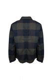 THREE POCKET OVERSHIRT IN GREEN/BROWN CHECK WOOL