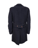 Double-breasted women's coat in antique Casentino wool