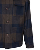 THREE POCKET OVERSHIRT IN GREEN/BROWN CHECK WOOL