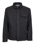 THREE POCKET OVERSHIRT IN BLUE/GREEN CHECK WOOL