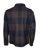 THREE POCKET OVERSHIRT IN GREEN/BROWN CHECK WOOL